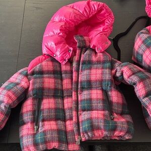 Moncler Pink and Plaid Kids Puffer Jacket size 8